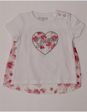 Creative Professional Anti Pill Technology GUESS Baby Girls Graphic T-Shirt Top 3-6 Months White Floral