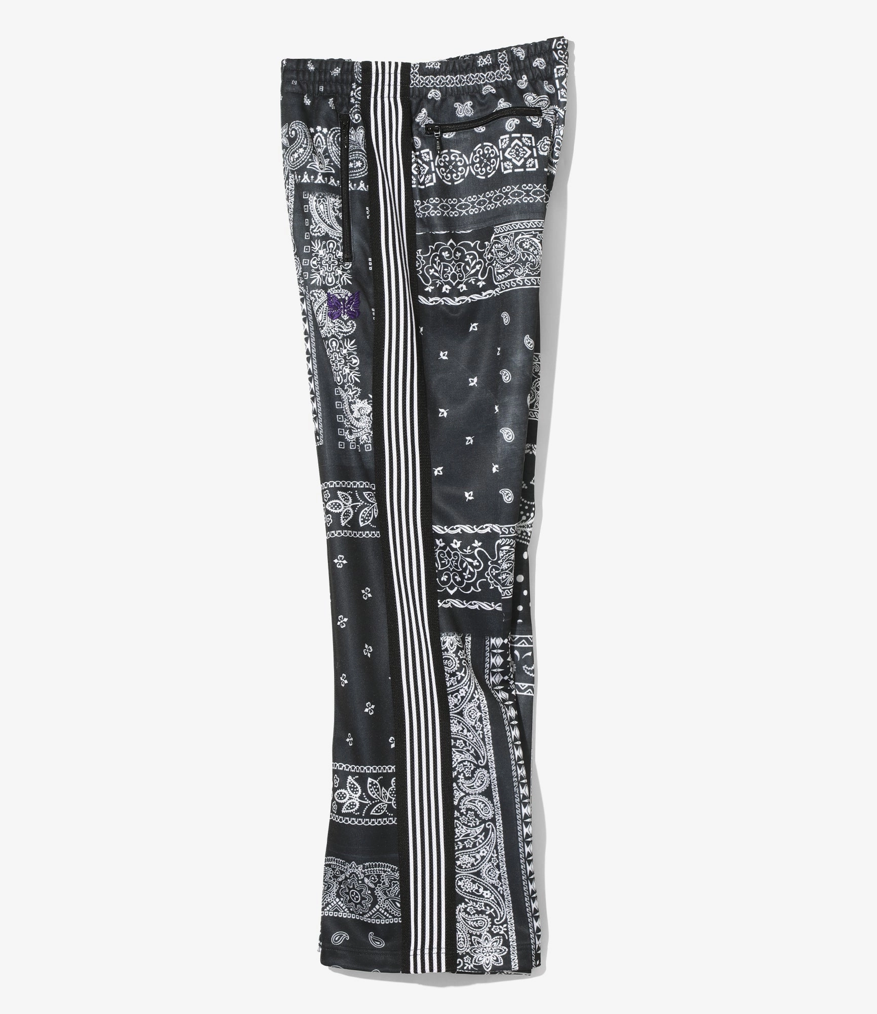 Sporty Touch Boot-Cut Track Pant ?C Black Bandana Print