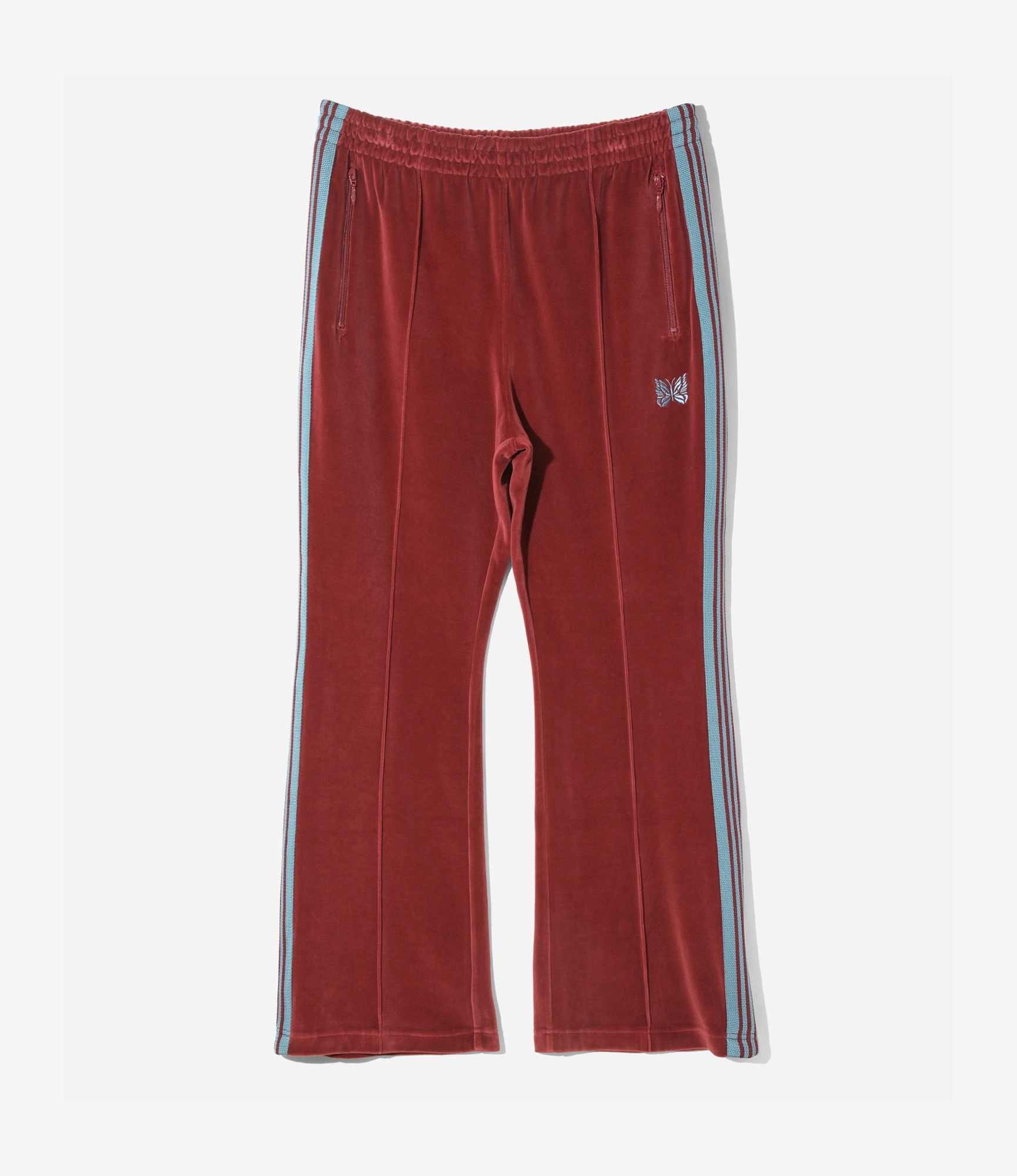 Boot-Cut Track Pant ?C Burgundy Velour Moisture wicking Compression Fit