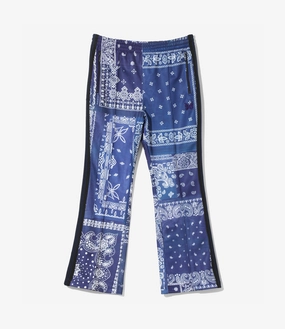 Gusseted Crotch Boot-Cut Track Pant ?C Navy Bandana Print