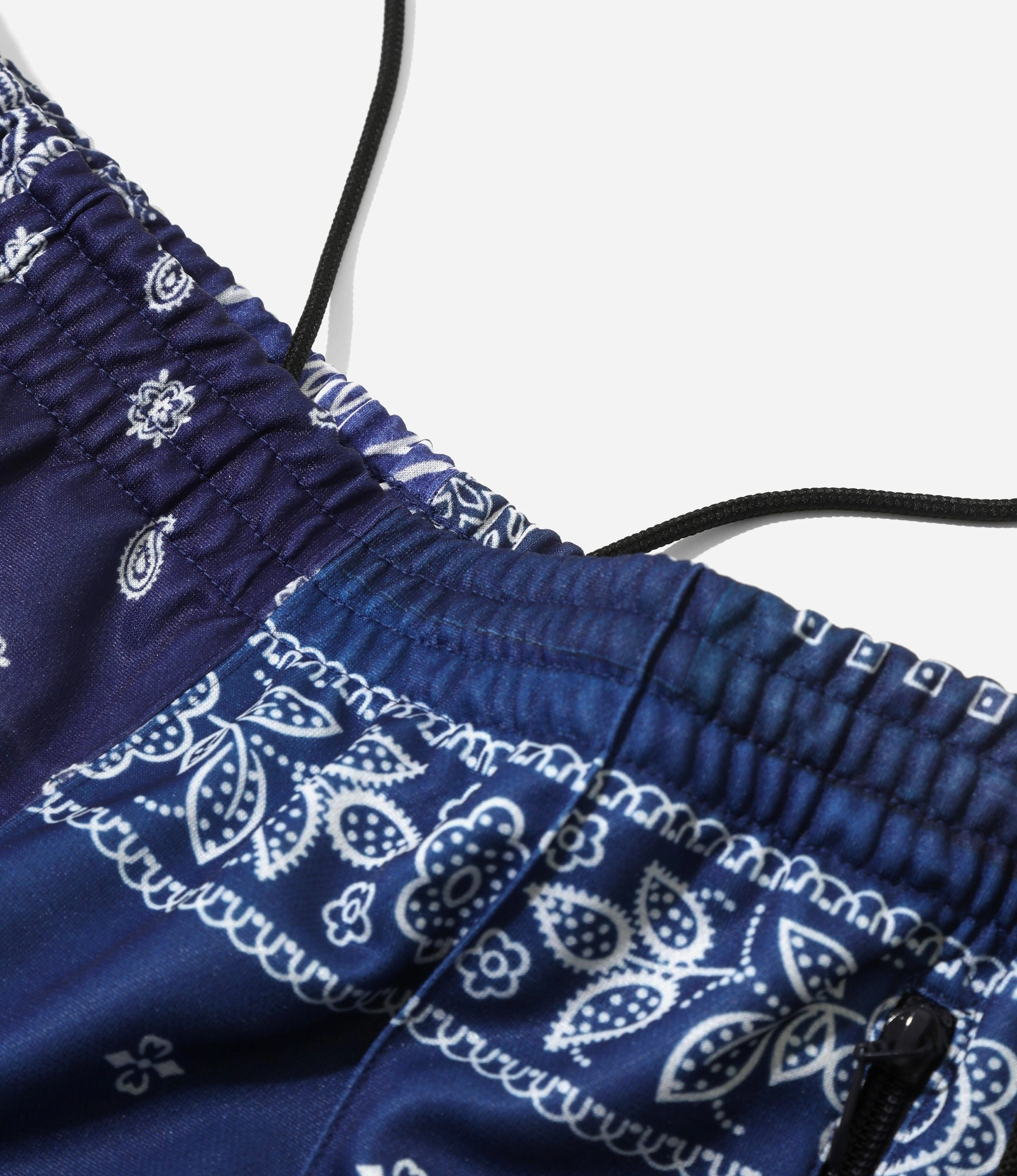 Mesh Lined Boot-Cut Track Pant ?C Navy Bandana Print