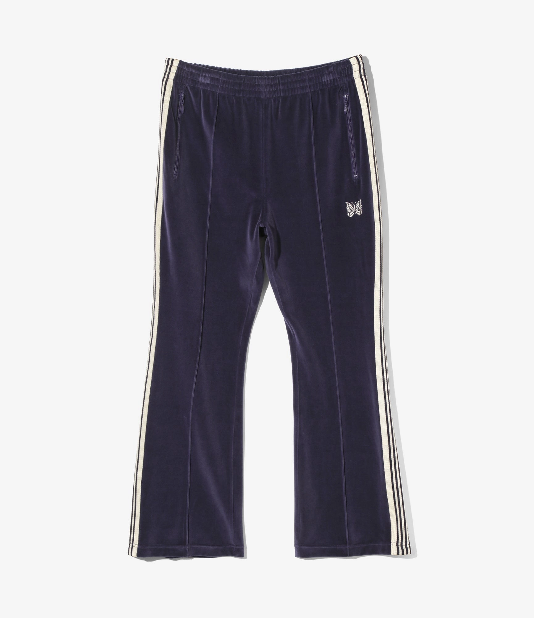 Ventilated Mesh Lining Seasonless wear Boot-Cut Track Pant ?C Navy Velour