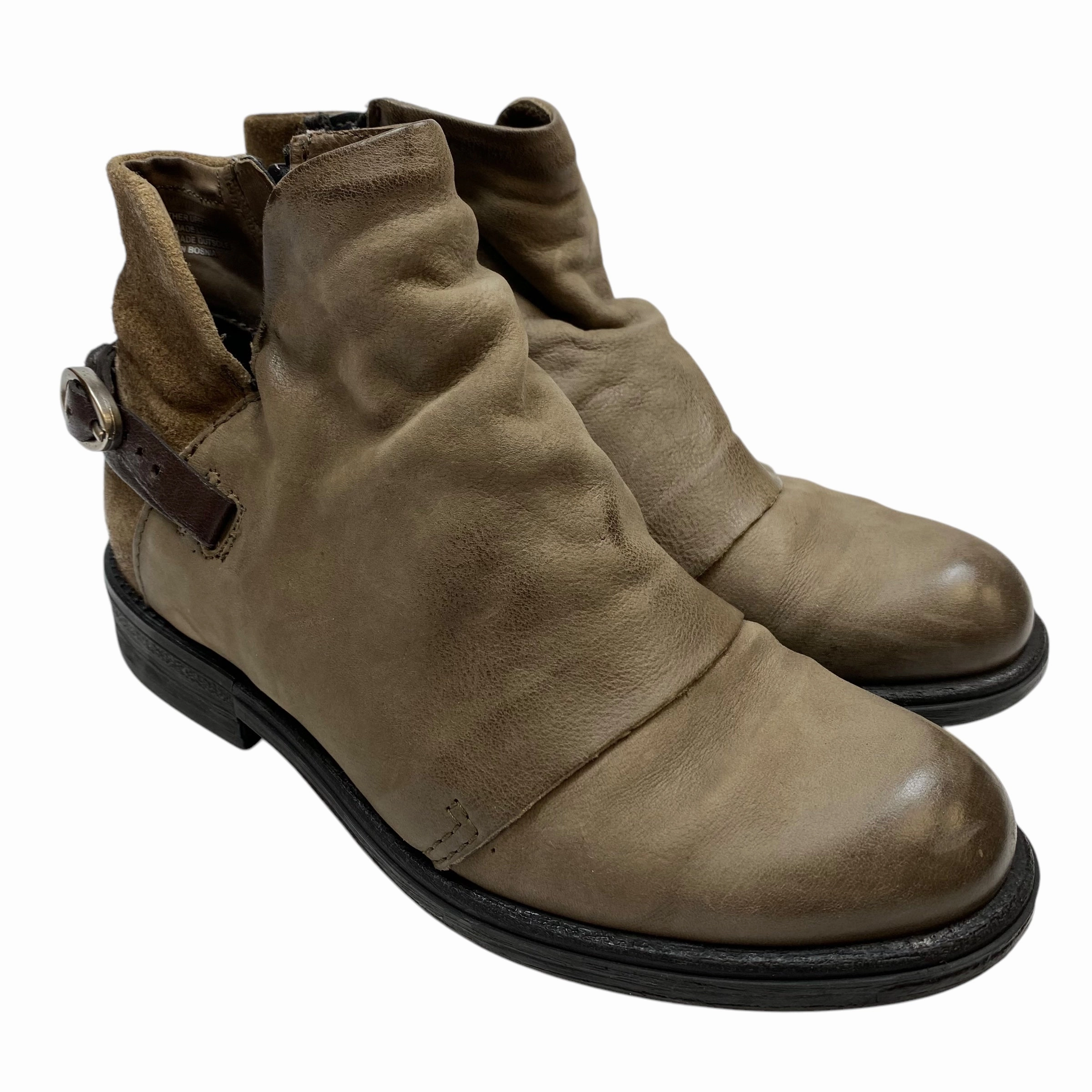 Premium Craft Boots Ankle Flats By Miz Mooz In Brown, Size: 6.5