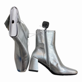 Functional Style Horse Riding Boots Ankle Heels By A New Day In Silver, Size:8.5