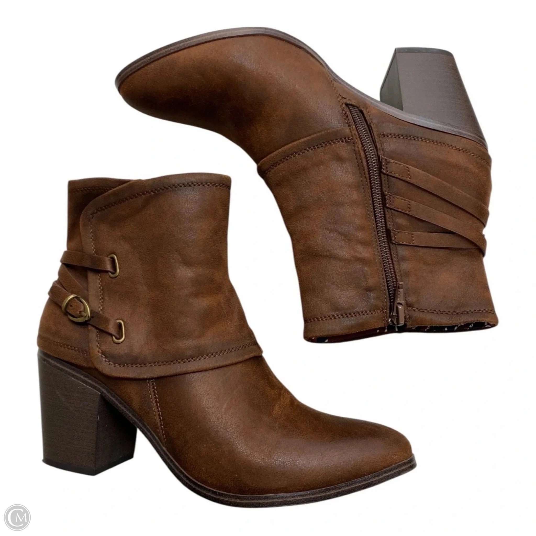 Subtle Aesthetic Boots Ankle Heels By Bare Traps In Brown, Size: 10