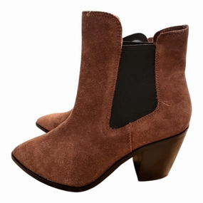Boots Ankle Heels By Chinese Laundry In Brown, Size:8 Protective Finish Snowy Path Functional