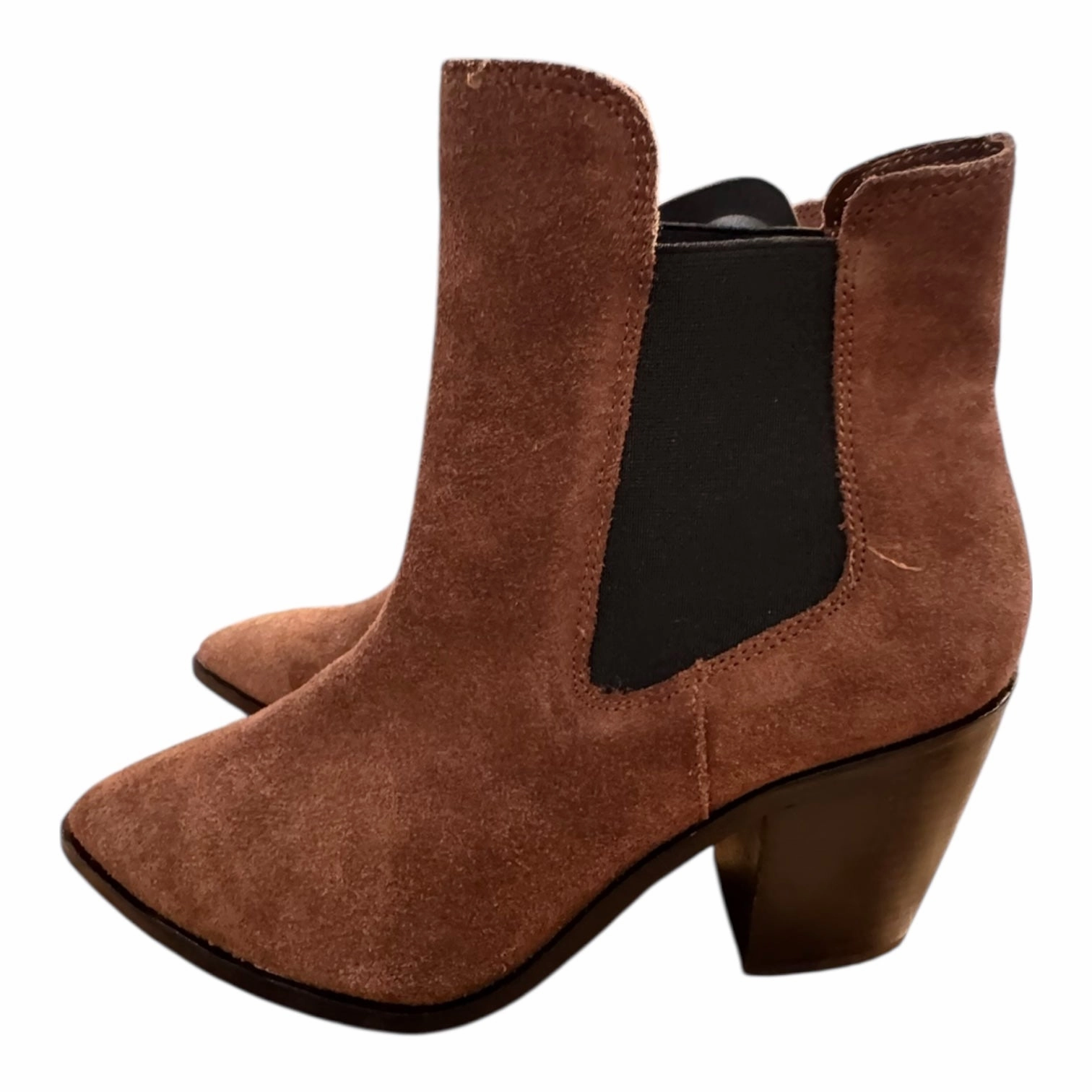 Boots Ankle Heels By Chinese Laundry In Brown, Size:8 Protective Finish Snowy Path Functional