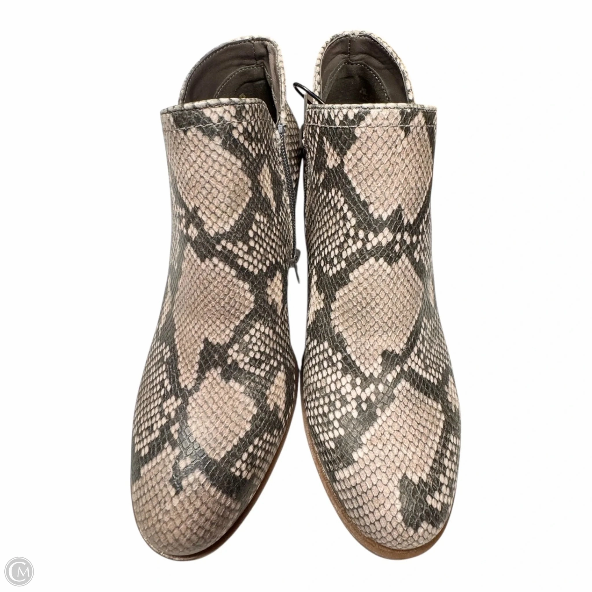 Boots Ankle Heels By Fergie In Animal Print, Size: 8.5 Classic Color Rubberized Tread