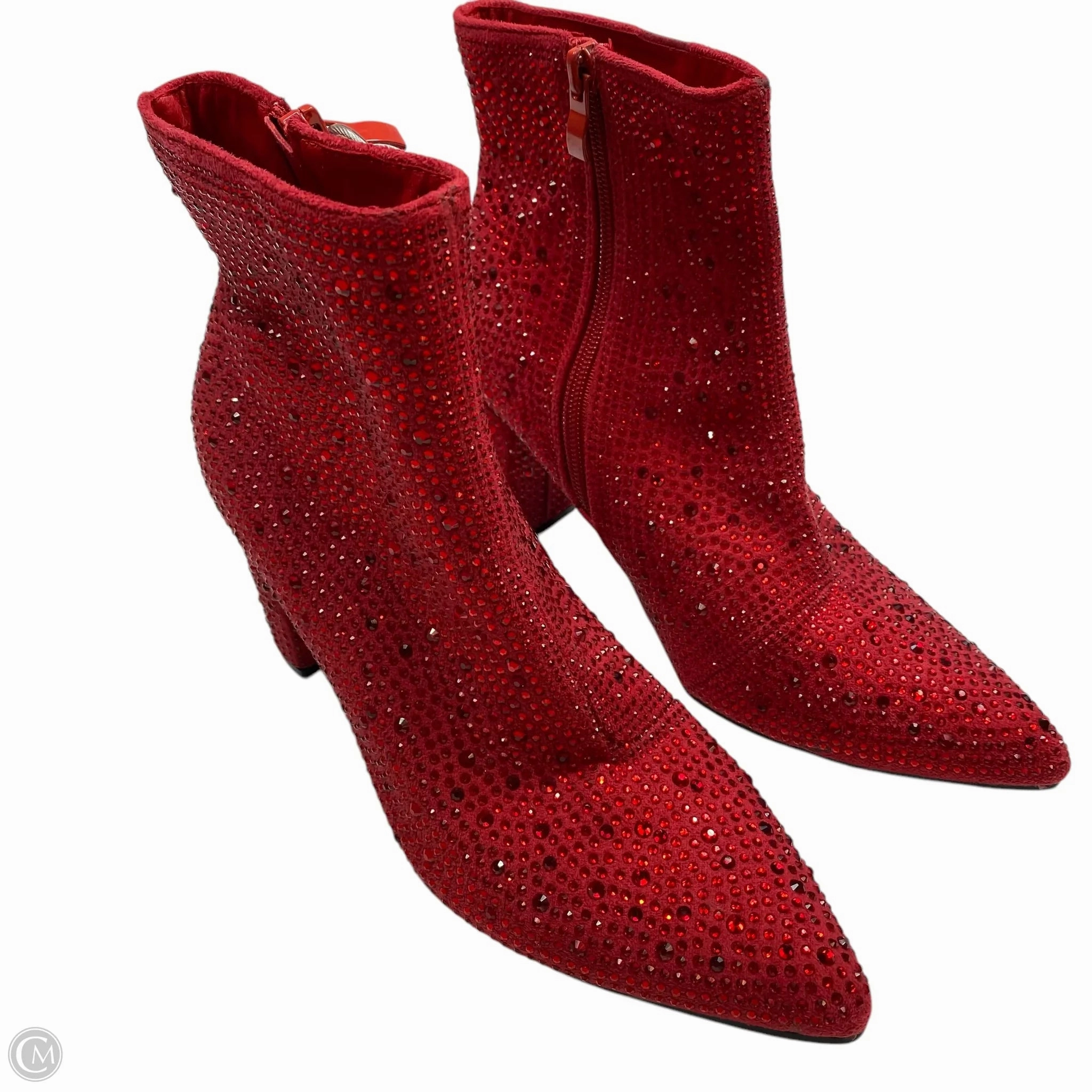 Winter Walk Soft Touch Boots Ankle Heels By Forever In Red, Size: 7.5