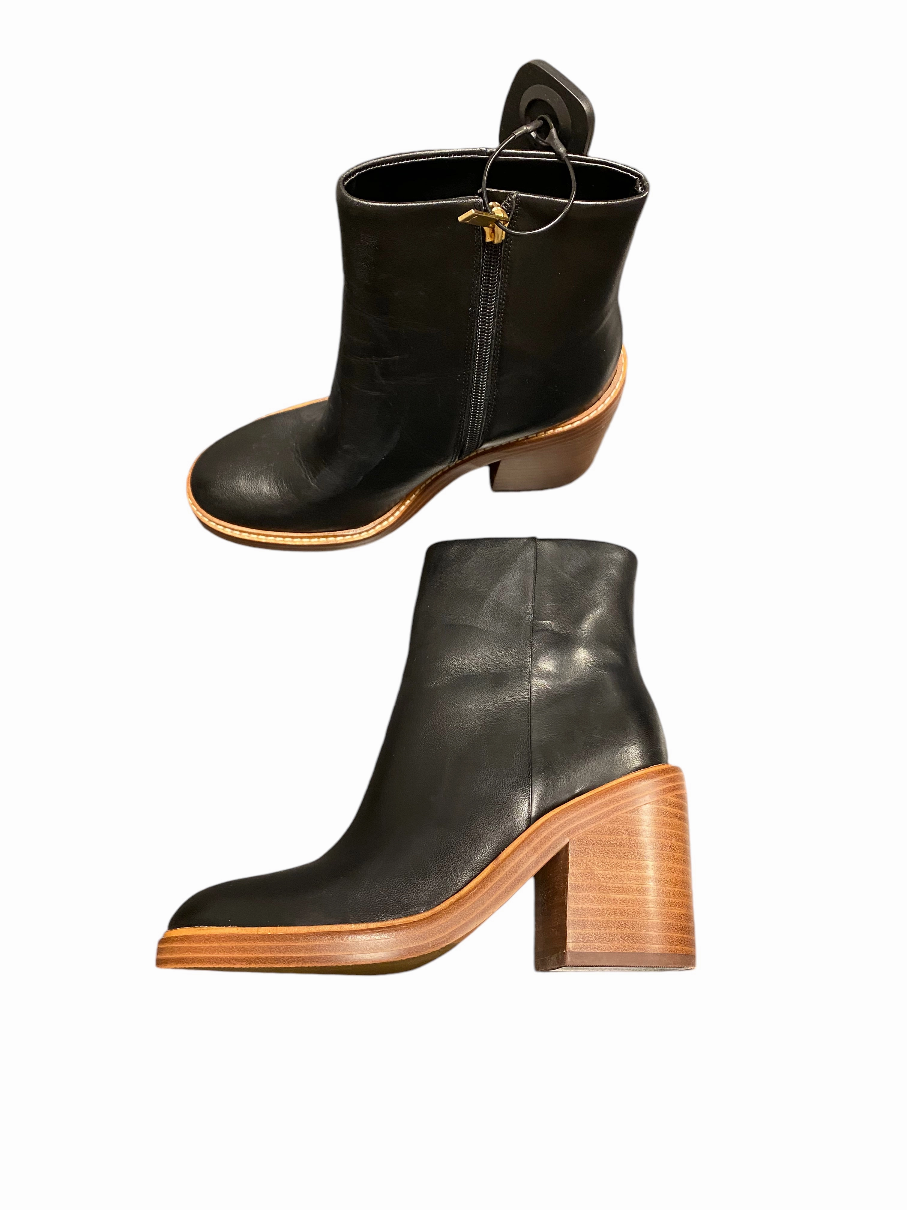 Boots Ankle Heels By Marc Fisher In Black, Size: 6.5 Crisp Finish Machine washable