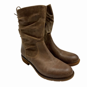 Work Wear Rain Proof Boots Ankle Heels By Sofft In Brown, Size:8