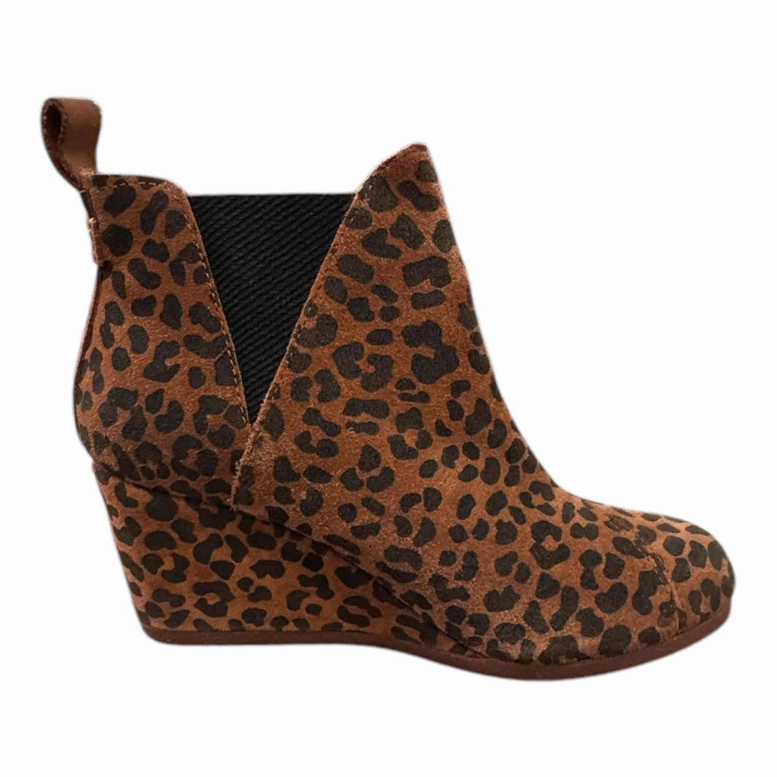 EverydayUse Shock Absorbing Rainy Day Commuter Boots Ankle Heels By Toms In Animal Print, Size:6.5