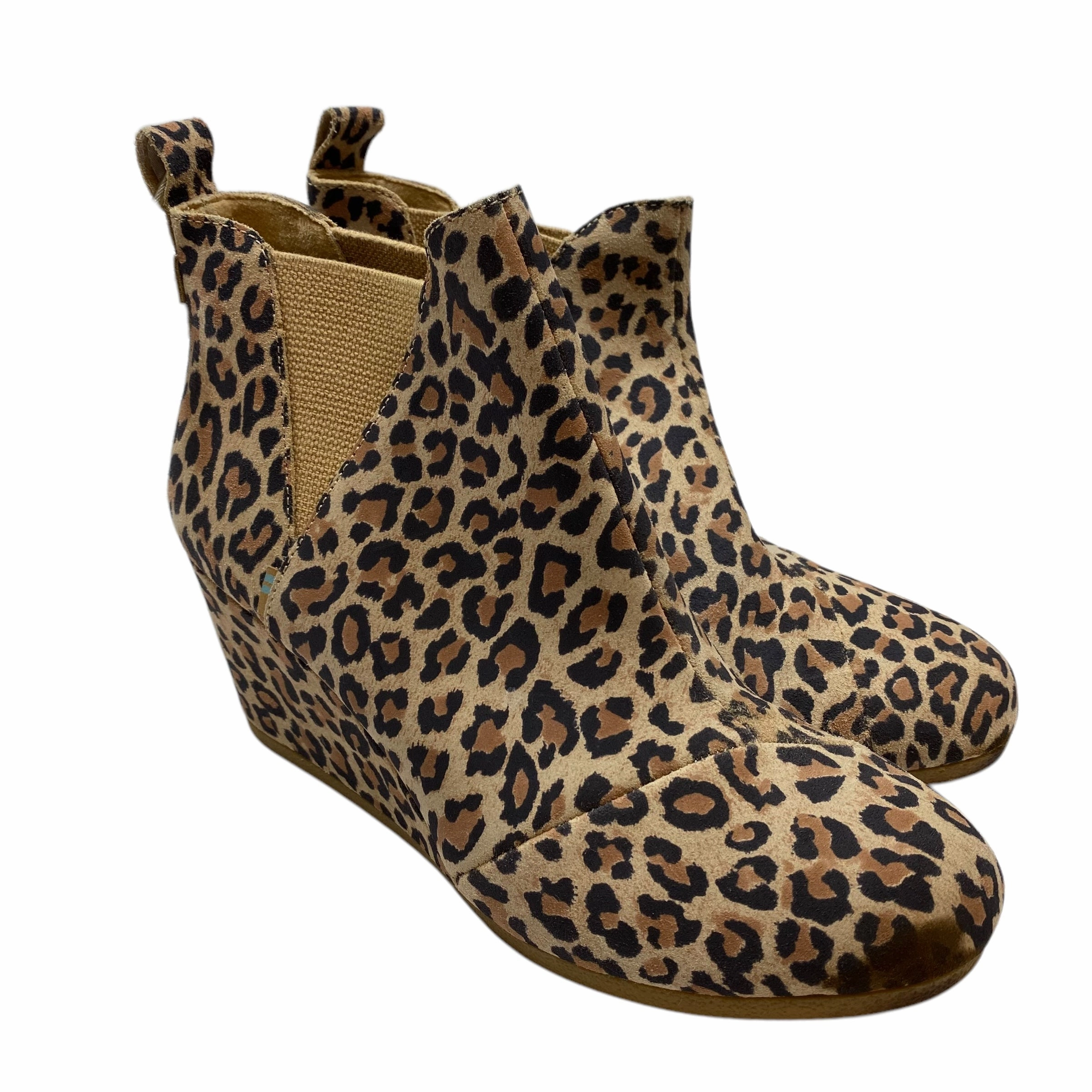 Boots Ankle Heels By Toms In Animal Print, Size: 9.5 Fast Step Art Gallery