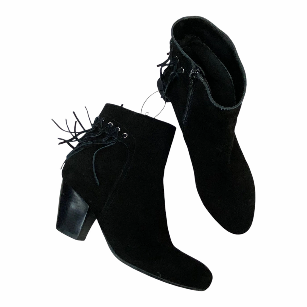 Boots Ankle Heels By Vaneli In Black, Size: 9.5 Square Toe Toe Protection Tech