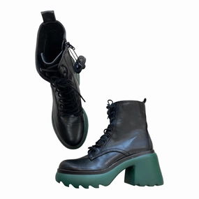 Boots Combat By Bar Iii In Black & Green, Size:7.5 Eco Material All Day Wear Low Profile Night Travel