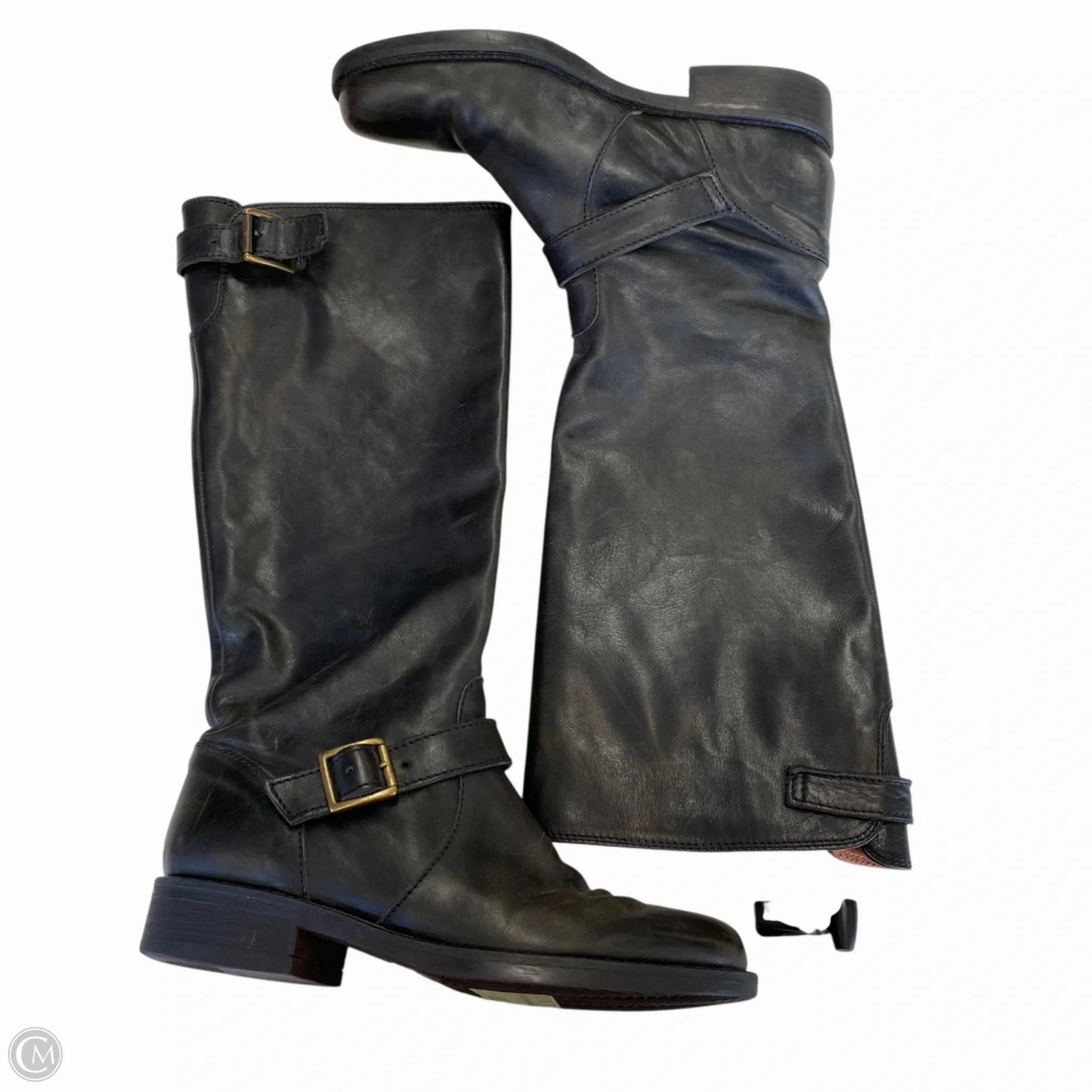 Boots Knee Flats By J. Crew In Black, Size: 5.5 Trendy Vibe Lightweight Frame