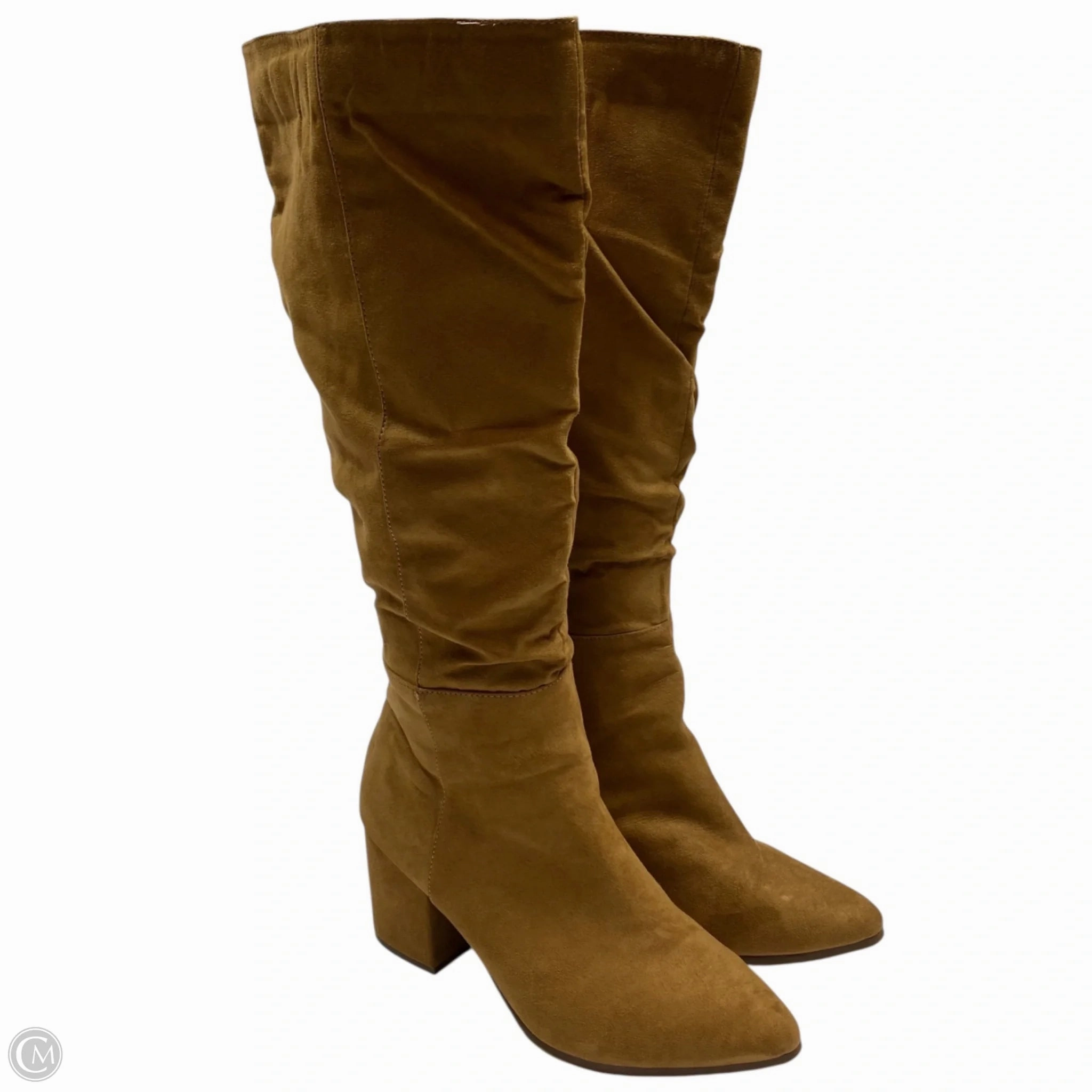 Outdoor Essential Velvet Texture Boots Knee Flats By Lane Bryant In Tan, Size: 9