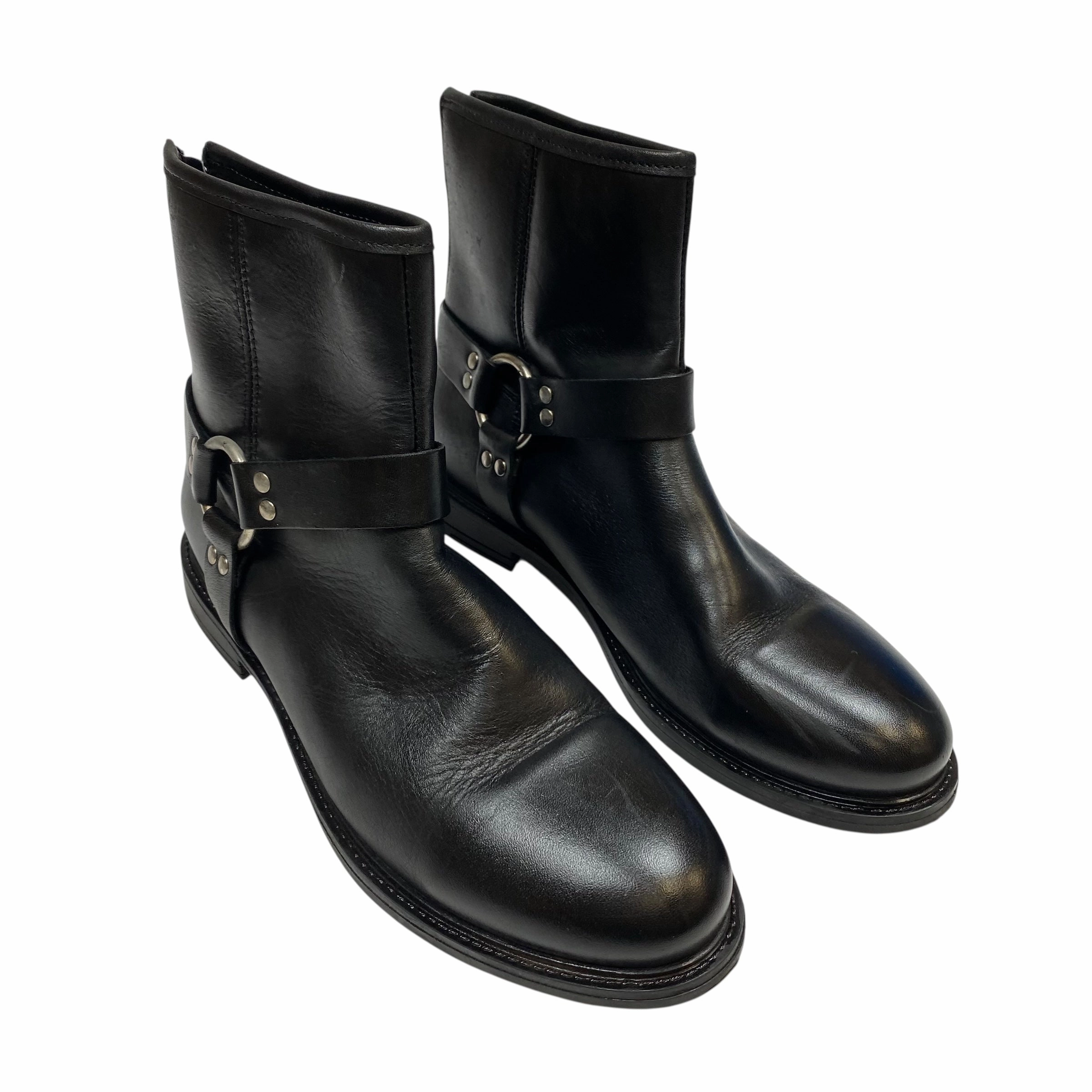 Classic Design Boots Leather By Avellini In Black, Size:8.5