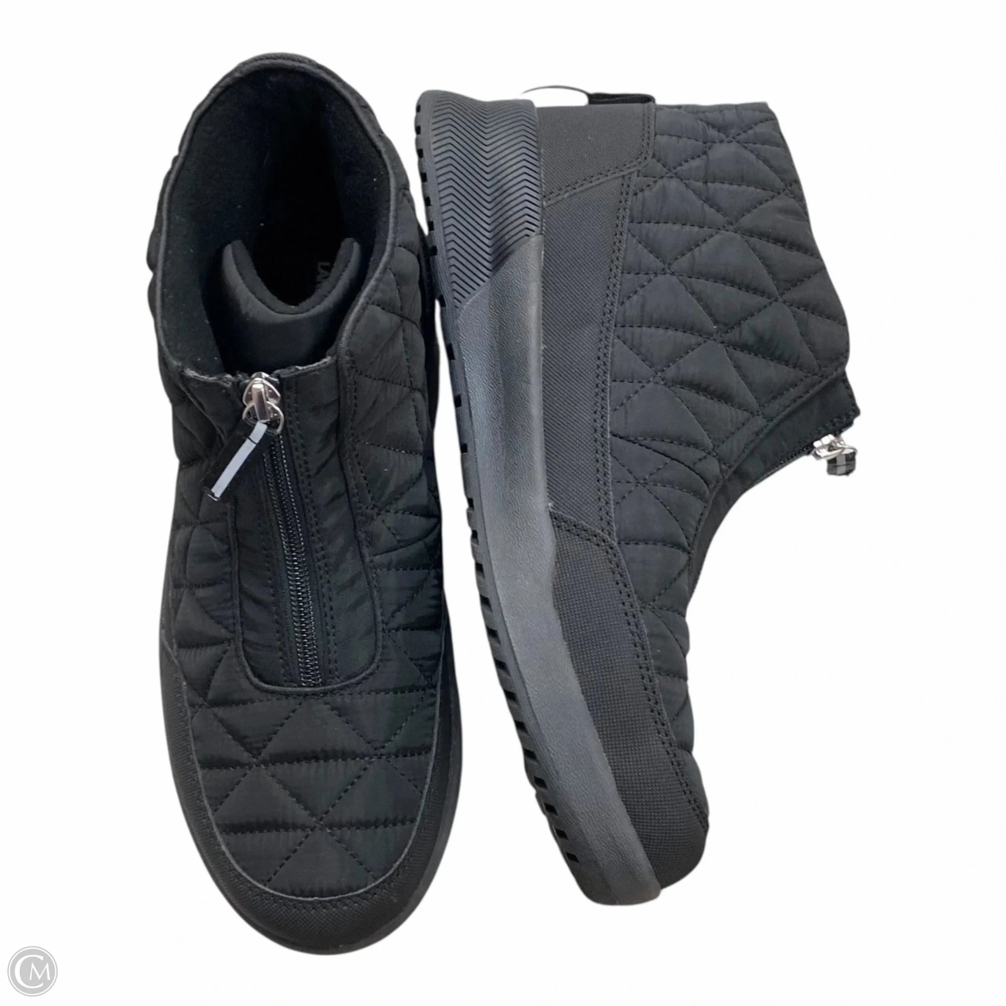 Boots Snow By Lands End In Black, Size: 9.5 Good Arch Support