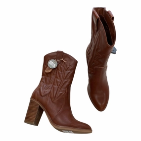 Sleek Shape Boots Western By Mia In Brown, Size:8