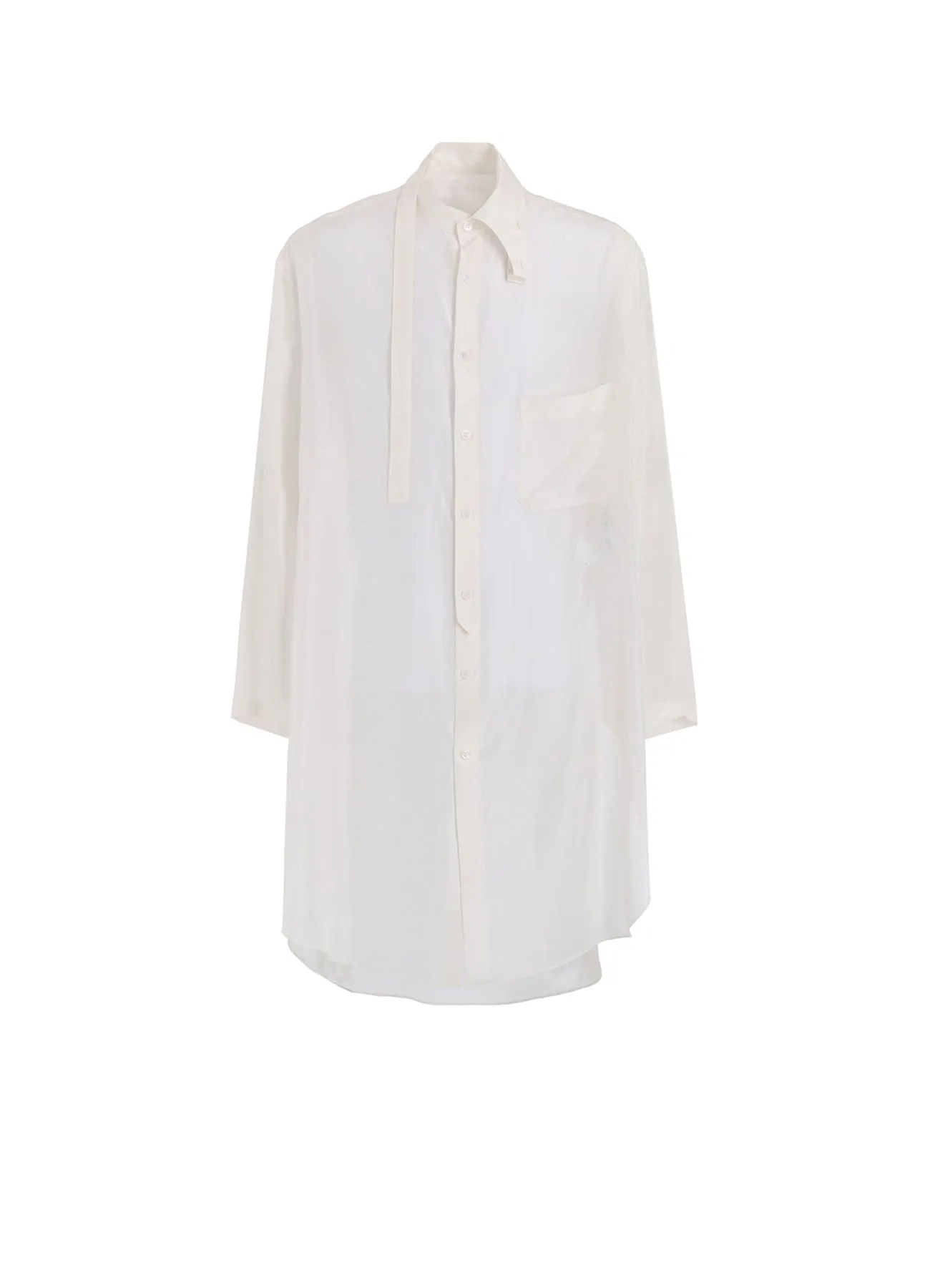 10M SILK  ASYMMETRY COLLAR SHIRT Wrinkle-Resistant
