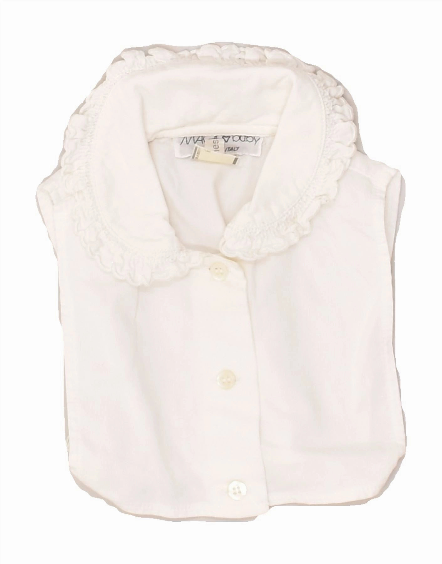 hypoallergenic material VINTAGE Baby Girls Sleeveless Shirt 18-24 Months White Cotton