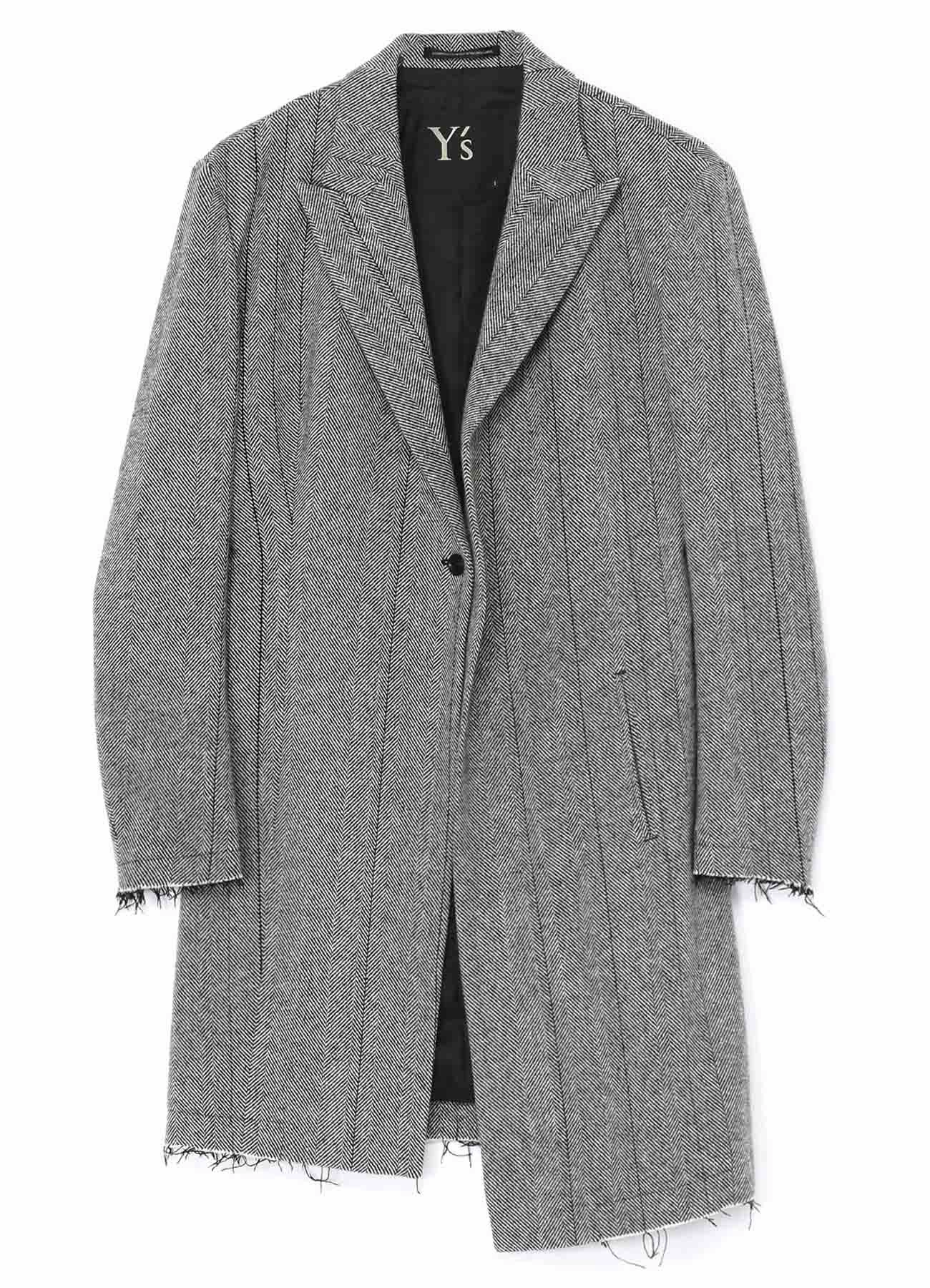 Opinion WOOL TWEED HERRINGBONE ASYMMETRIC JACKET