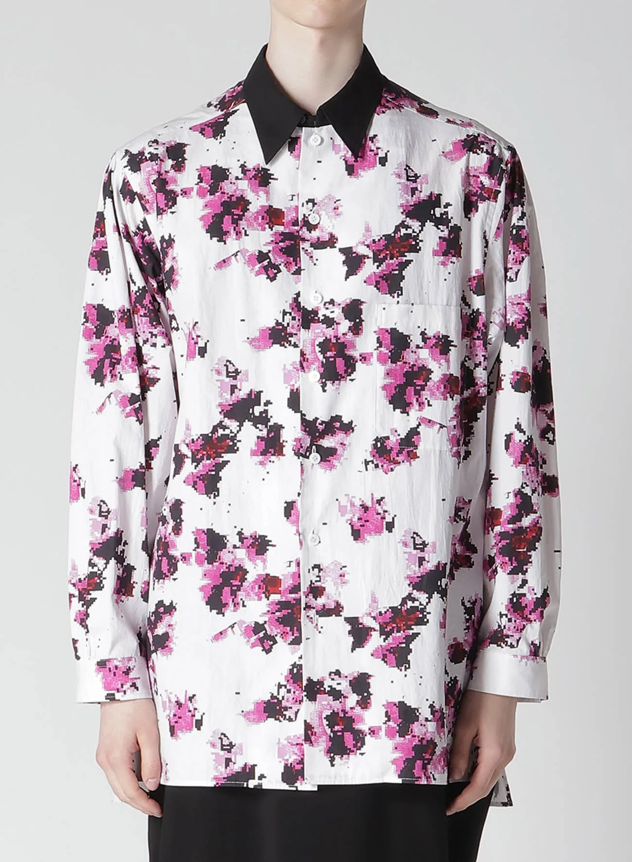 BROAD FLOWER PT BIG BLOUSE Athleisure Trend Solid Color
