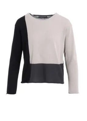 Minimal Comfort Lightweight Knit MULTI COLOR INTARSIA ROUND NECK LONG SLEEVE PULLOVER