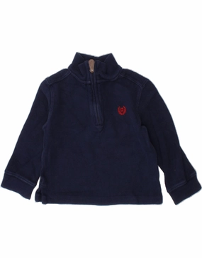 Core Style CHAPS Baby Boys Zip Neck Jumper Sweater 18-24 Months Navy Blue Cotton