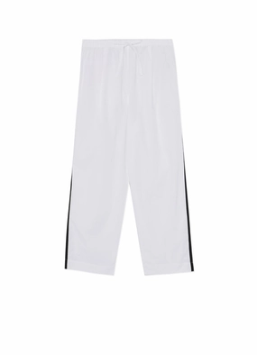 Street Inspired Stretch Waist COTTON BROAD PANTS (L)