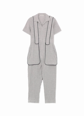 Relaxed Mood Vibe Style BREATHABLE LINEN/RAYON JUMPSUIT WITH MULTIPLE POCKETS