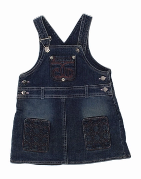 BABY DIOR Baby Girls Dungarees Denim Skirt 18-24 Months W22 Blue Cotton Neutral Flow Eye Appeal