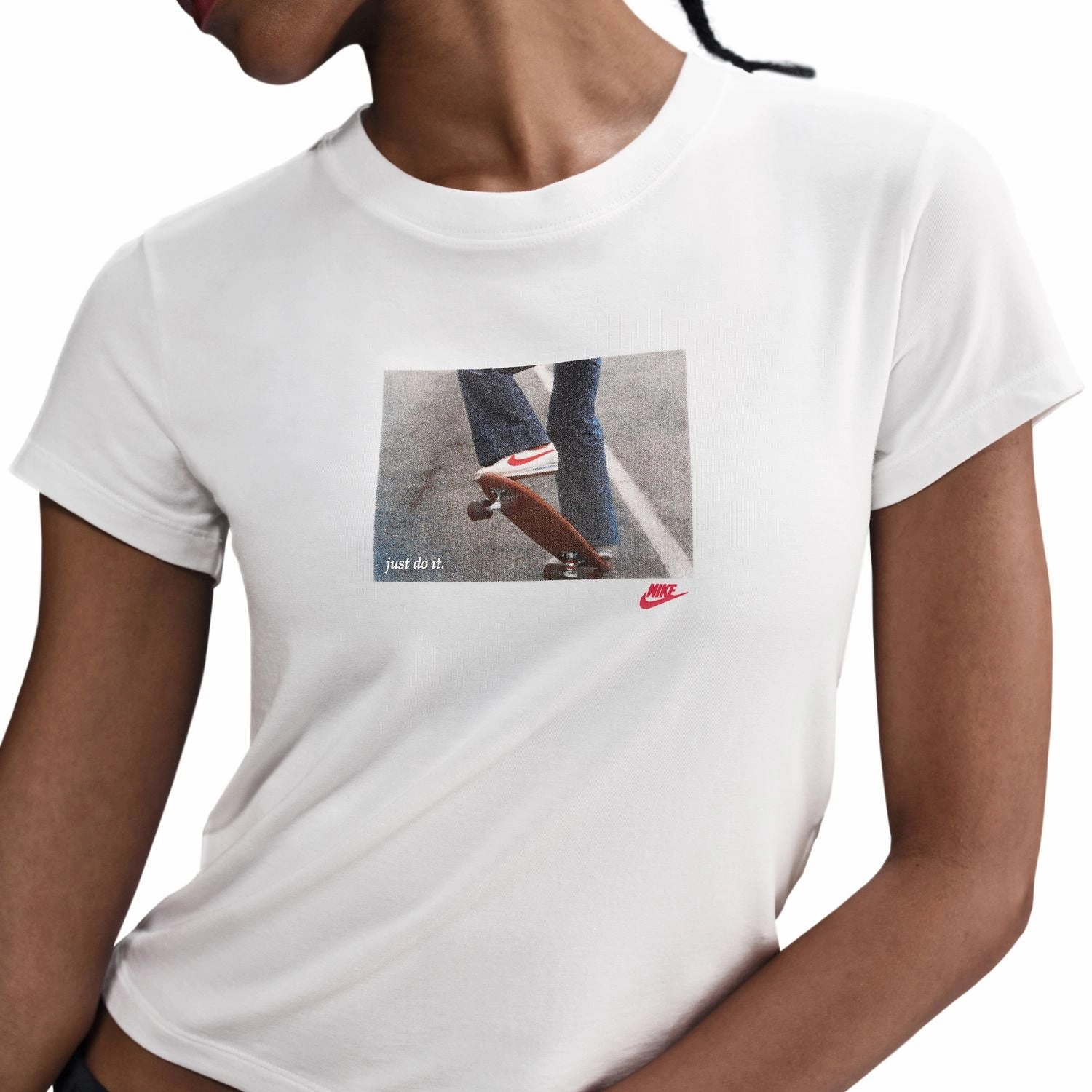 Cozy Wearable Chill Knit Crop Photo Tee - Womens