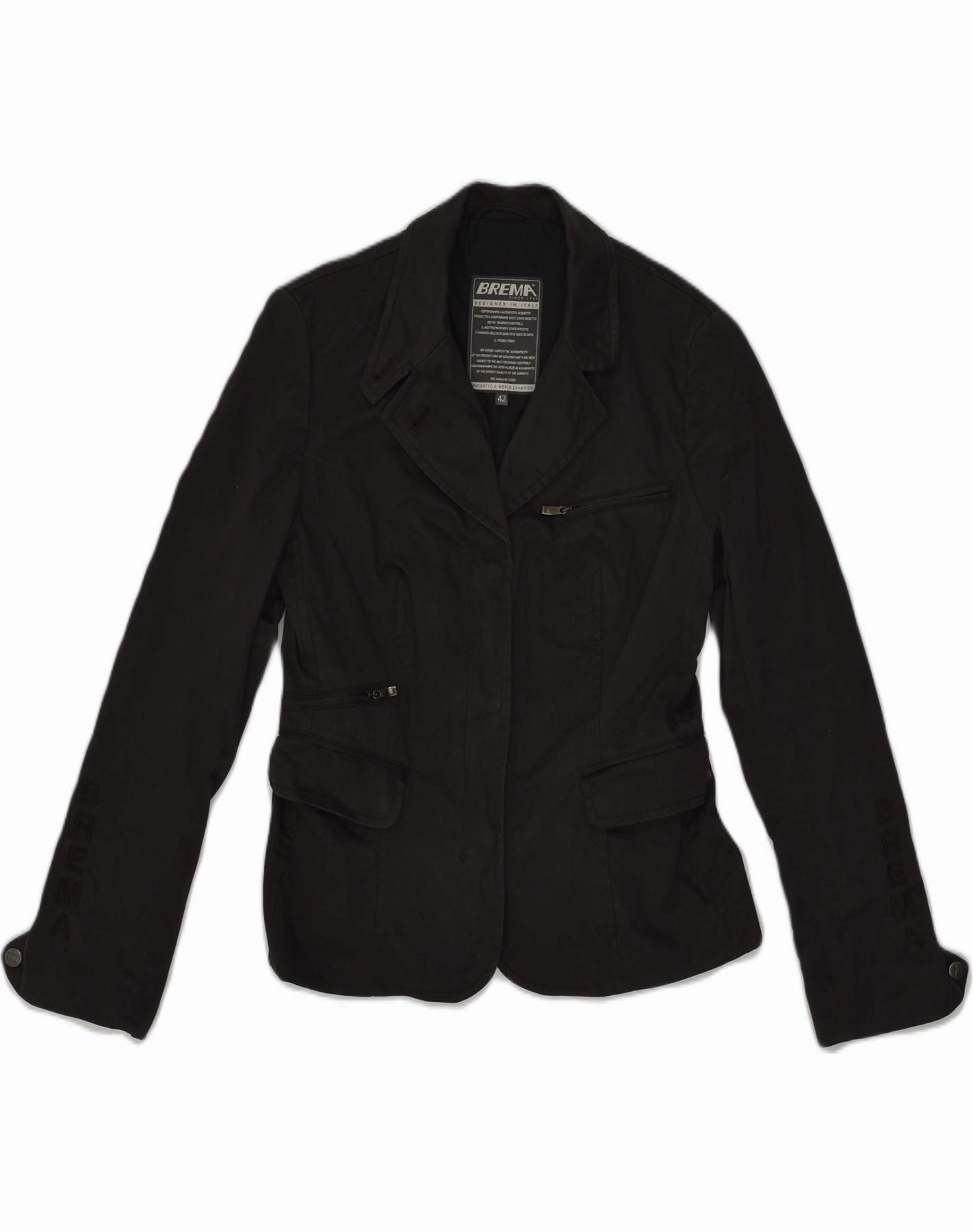 Wrinkle Resistant Treatment Business Essentials BREMA Womens Blazer Jacket IT 42 Medium Black Cotton