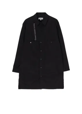 Neutral Tones Anti Pilling Finish BROAD CHAIN STITCH BLOUSE WITH ZIPPER