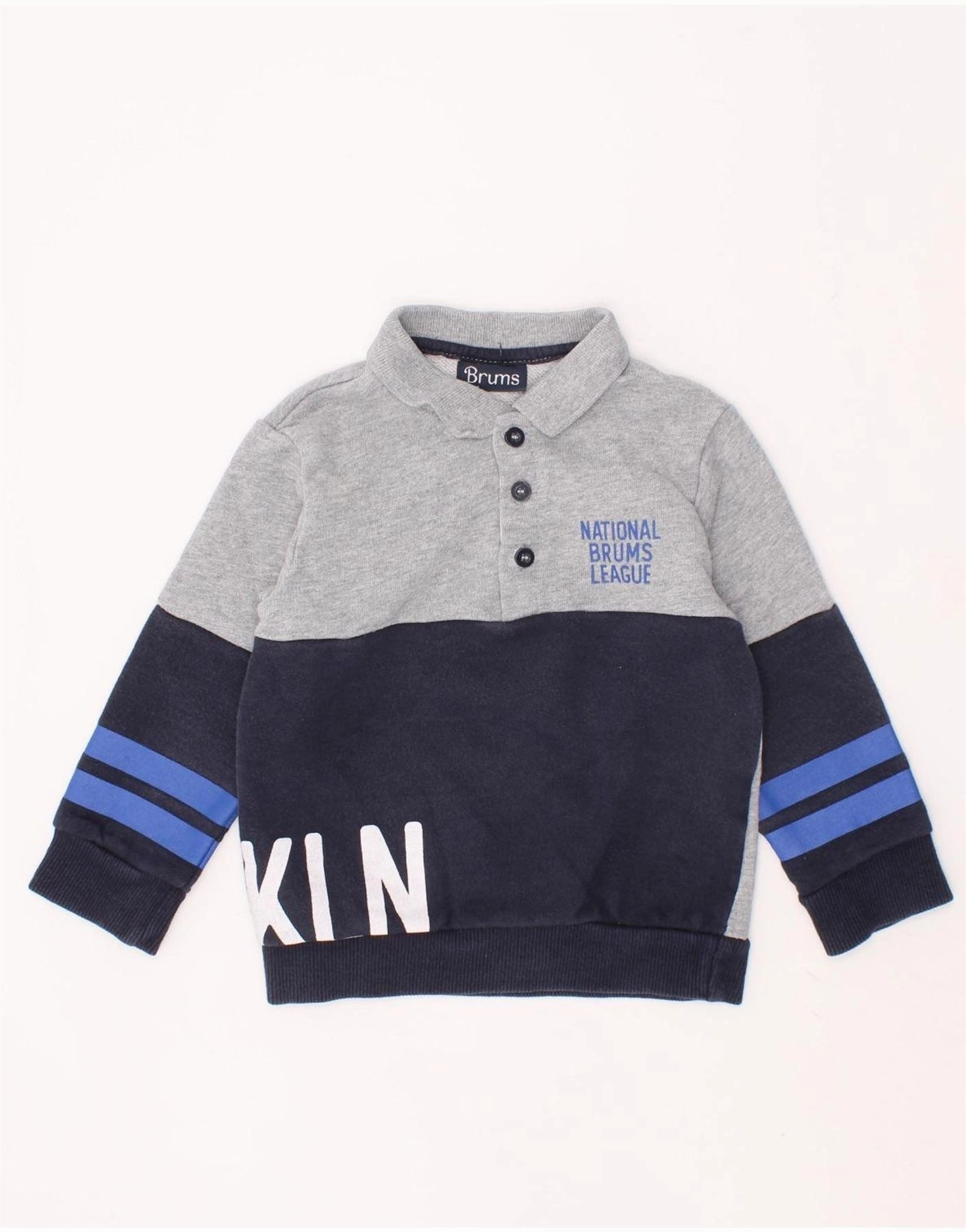 BRUMS Baby Boys Graphic Polo Neck Sweatshirt Jumper 12-18 Months Navy Blue Autumn favorite