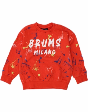 Seasonal Wear All Fit Look BRUMS Baby Girls Milano Graphic Sweatshirt Jumper 12-18 Months Red Cotton