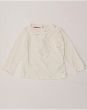 Lightweight texture Sports Ready BRUMS Baby Girls Top Long Sleeve 3-6 Months White Cotton