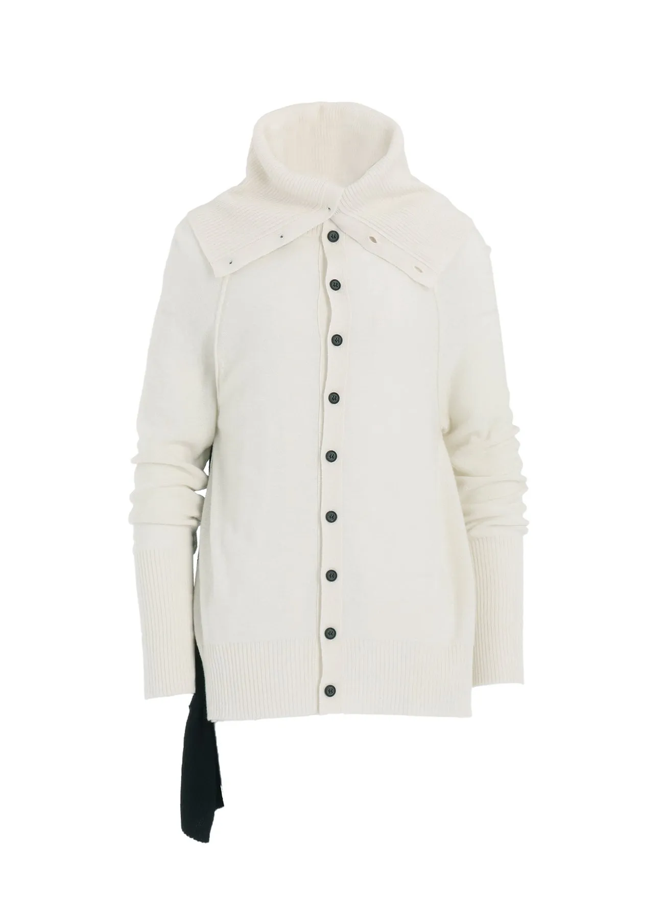 REVERSE STITCHES SIDE DRAPE CARDIGAN Casual Draping