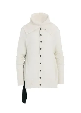 REVERSE STITCHES SIDE DRAPE CARDIGAN Casual Draping