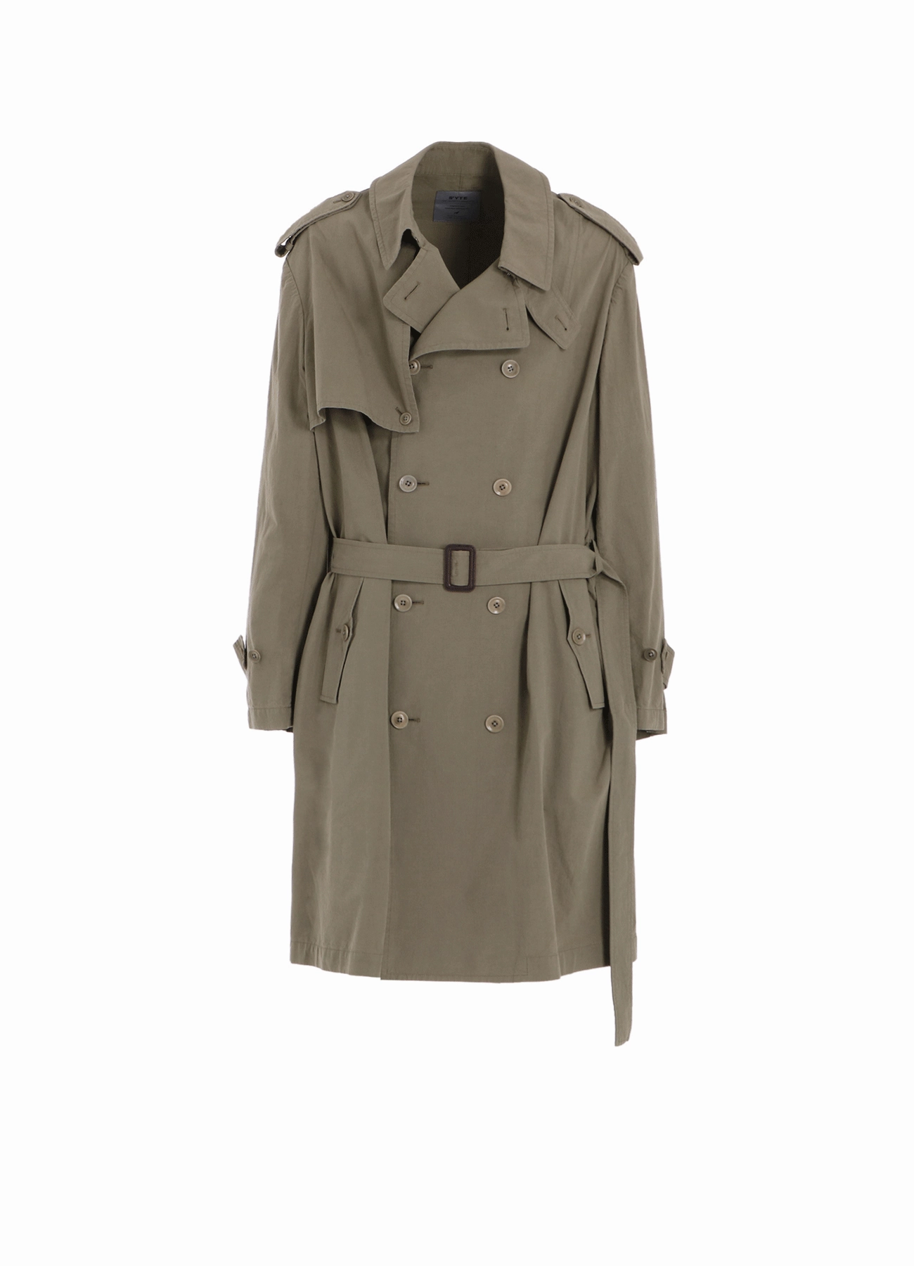 BRUSHED WASHER FINISH BROAD TRENCH COAT Water Resistant Shell