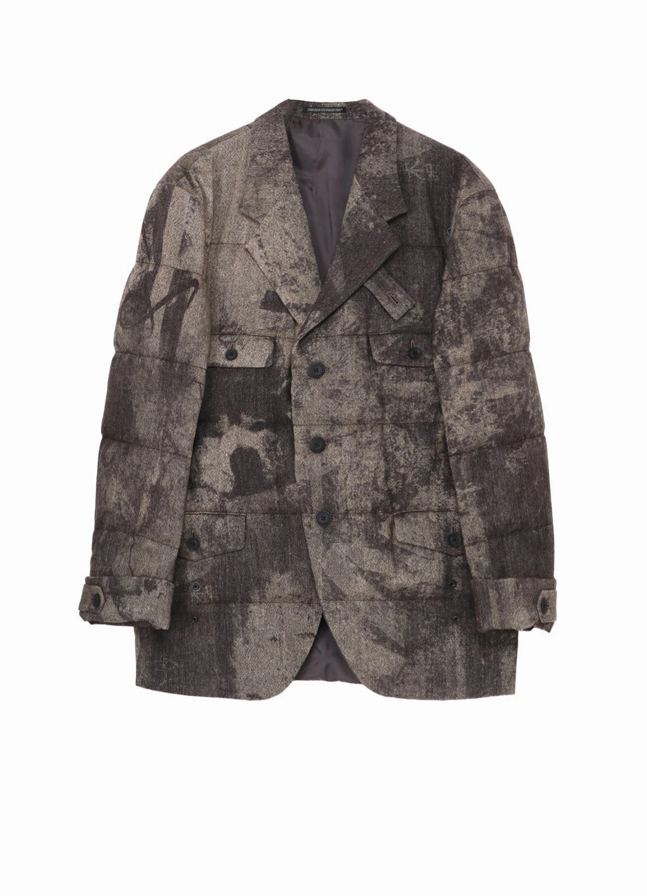 Protect Hooded Storage Compartment COLLAGE PRINTED PADDED JACKET