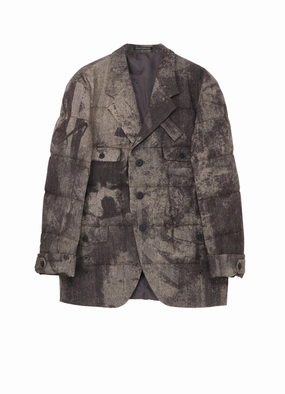 Protect Hooded Storage Compartment COLLAGE PRINTED PADDED JACKET