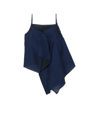 INDIGO   JAPANESE INK ASYMMETRIC CAMISOLE BLOUSE Classic Look Micro Perforated Texture