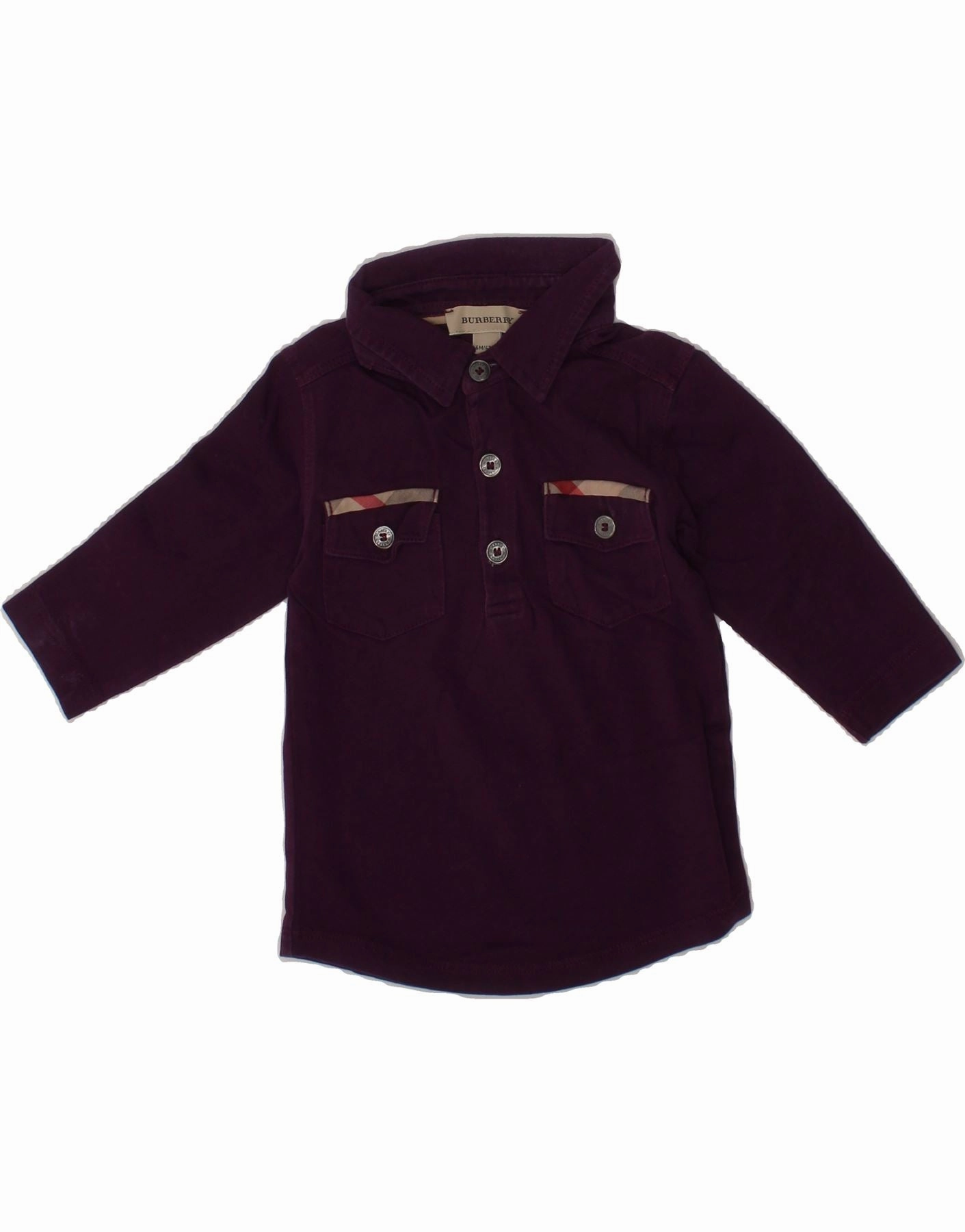 Active Wear Fashion-Forward BURBERRY Baby Girls Long Sleeve Polo Shirt 3-6 Months Purple