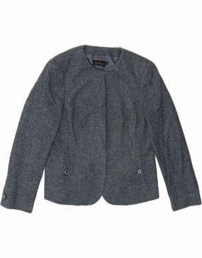 Fashionable Look All-Day Wear LUISA SPAGNOLI Womens Blazer Jacket IT 48 XL Blue Virgin Wool