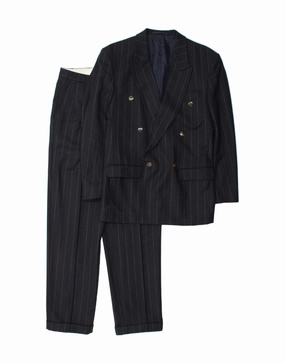 SAINT JOHN Mens 2 Piece Suit UK 40 Large W33 L33 Navy Blue Pinstripe Chic Layers