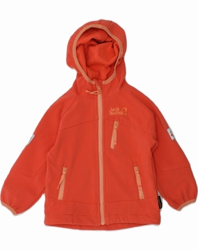 Flexible Ribbing FourWay Stretch JACK WOLFSKIN Baby Girls Zip Hoodie Sweater 18-24 Months Red Polyester