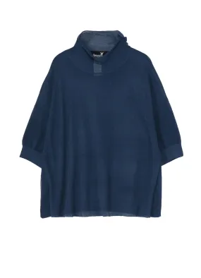 PAPER YARN SHEER HIGH NECK KNIT Quick Dry Integration Classic Outfit